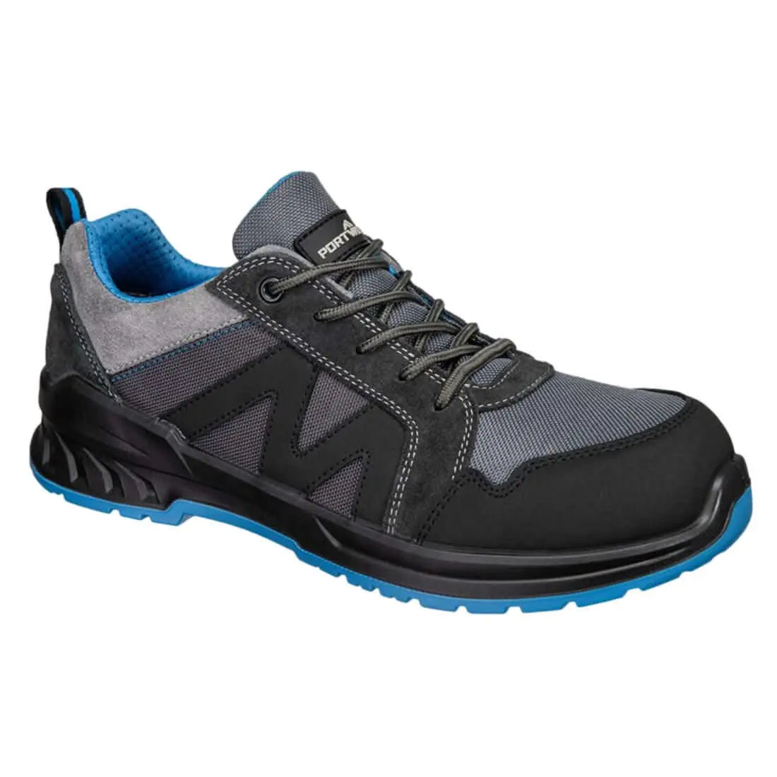 Portwest Composite Textile Suede Trainer S1Ps Sr Fo FC23 - Black Blue - Customisable Trainers