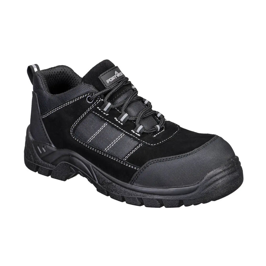 Portwest Composite Textile Suede Low Shoe S1 SR FO - Black - Customisable