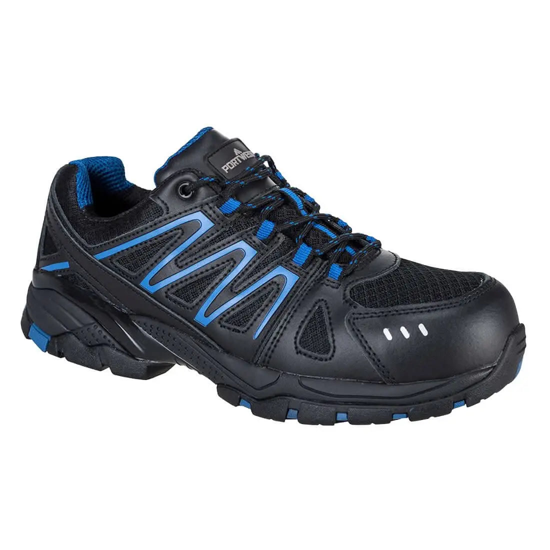 Portwest Composite Action Leather Trainer S1Pl Fo Sr FC67 - Black - Customisable Trainers