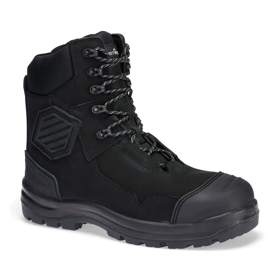 Portwest Composite Leather Shin Boot S3S HRO FO SC HI CI AN LG SR FD22 - Black - Customisable Boots