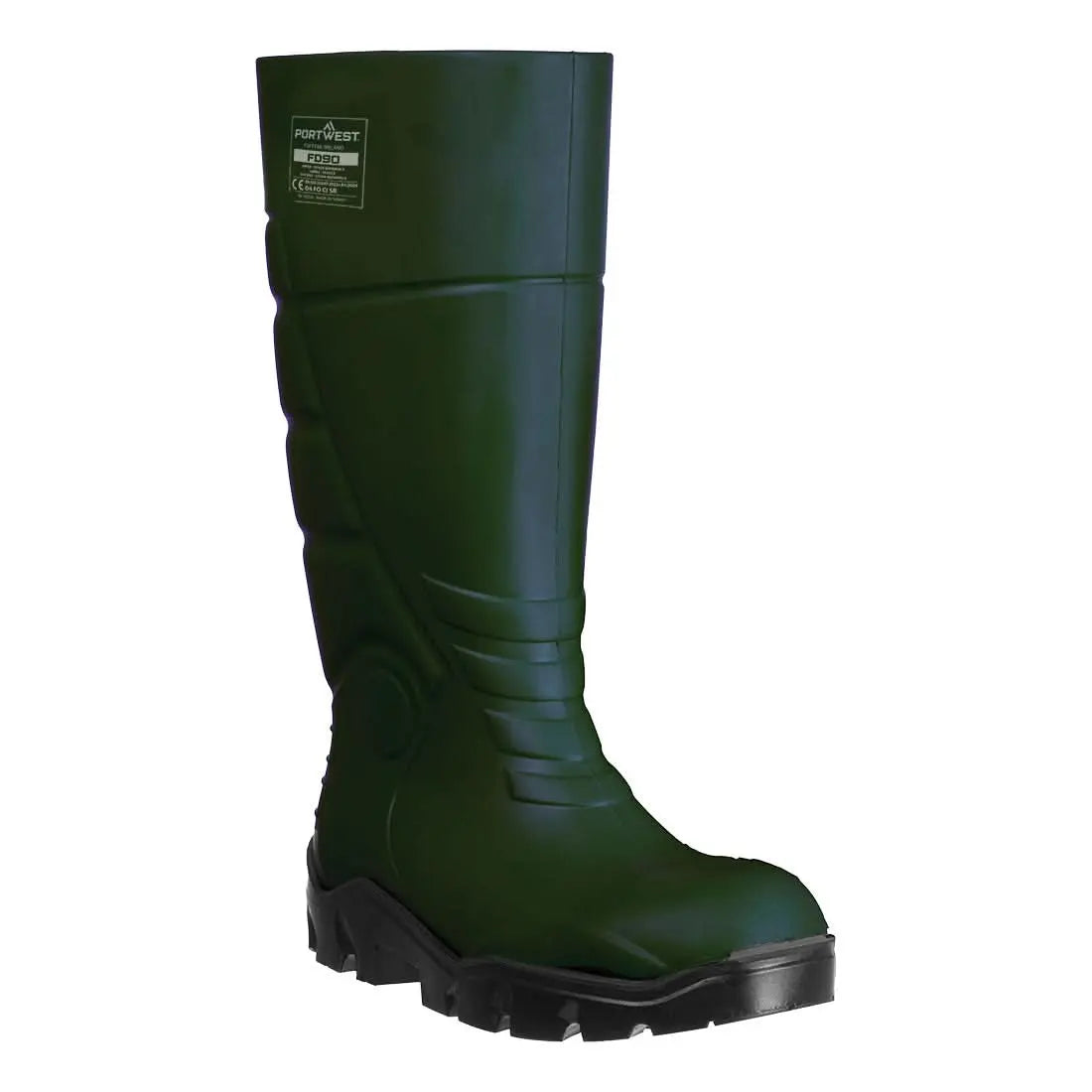Portwest Occupational Pu Wellington O4 Fo Ci Sr FD90 - Green - Customisable Wellingtons