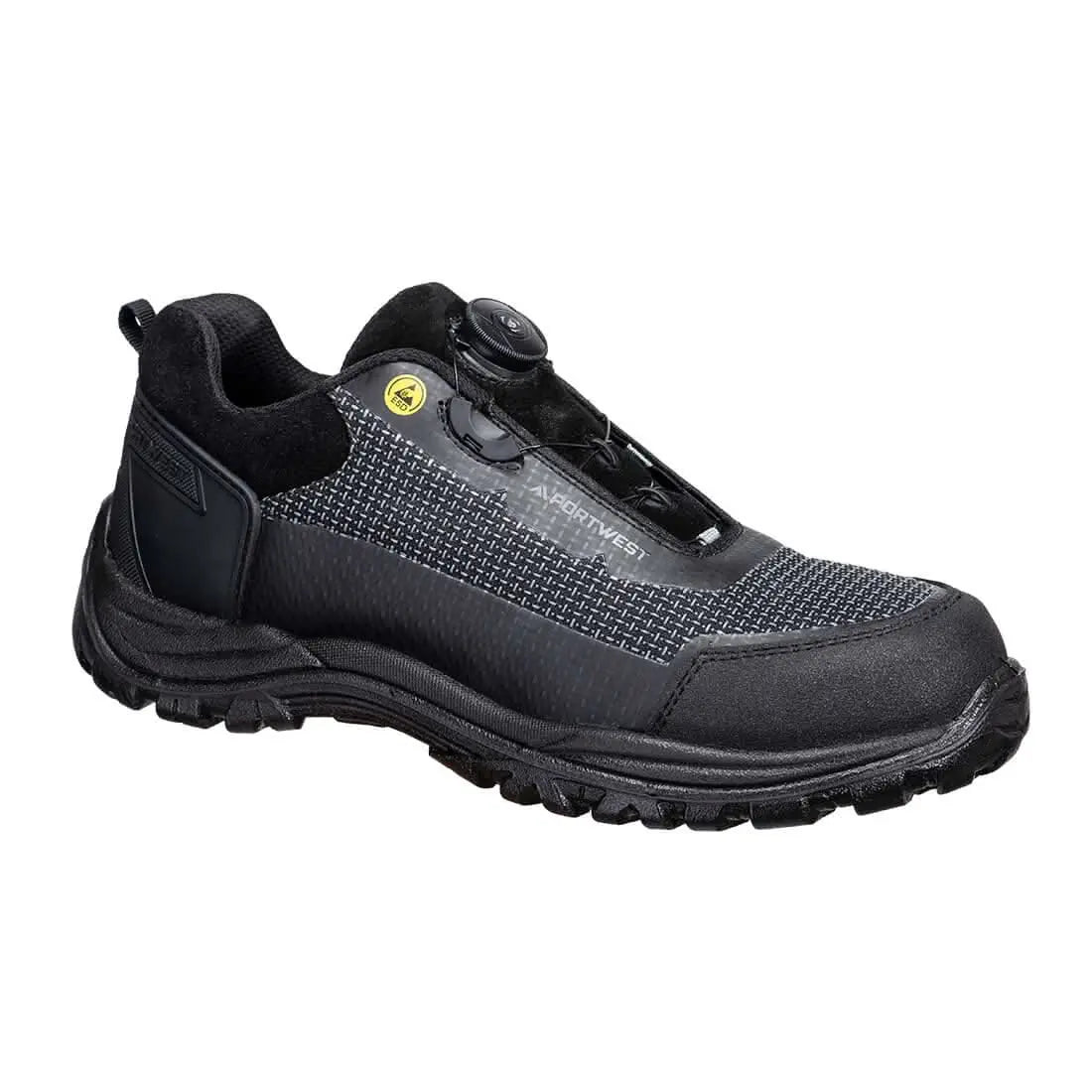 Portwest Girder Composite Low Shoe S3S Esd Sr Fo FE05 - Black Grey - Customisable Shoes