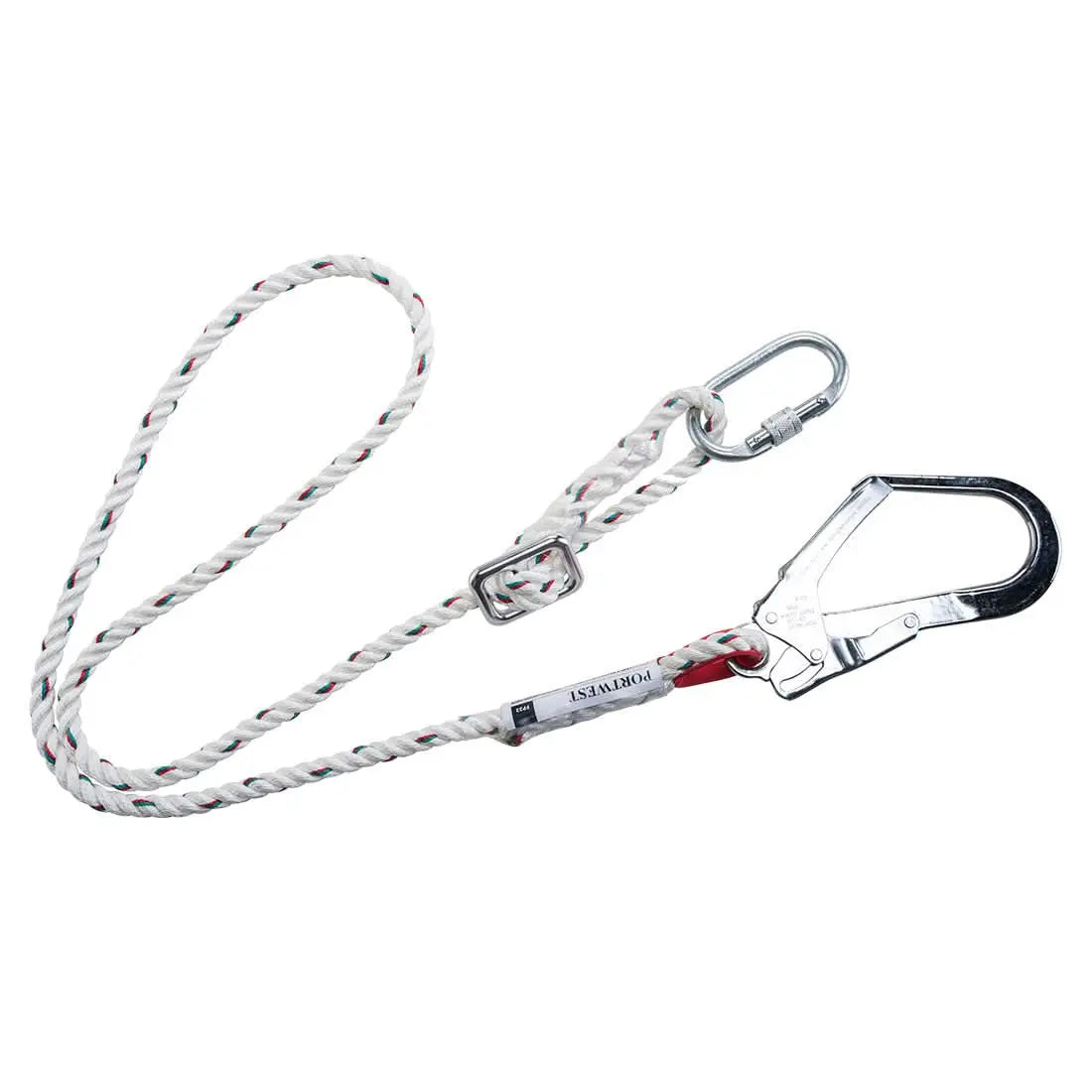 Portwest Adjustable 2M Restraint Lanyard FP22 - White - Customisable PPE