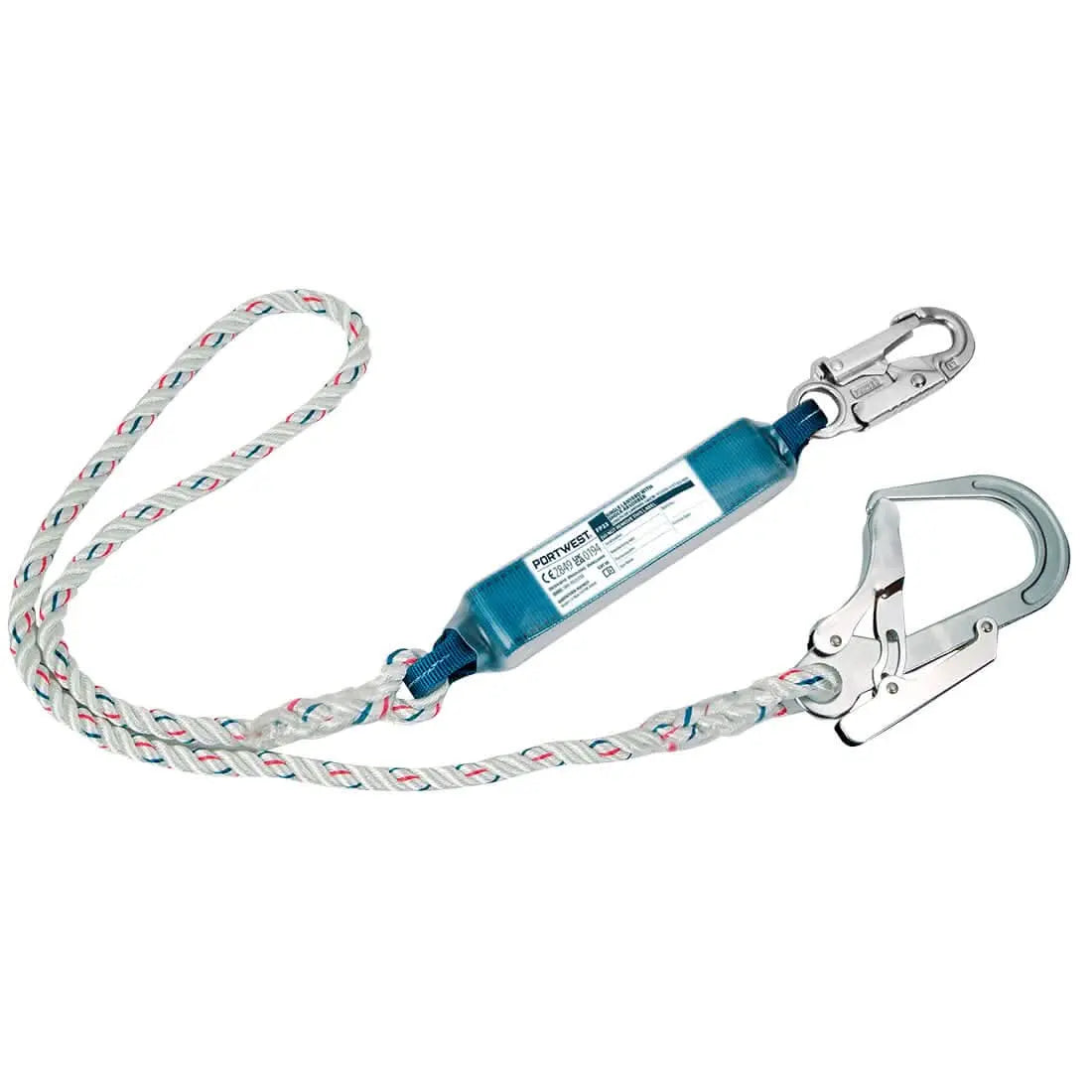 Portwest Single 18M Lanyard With Shock Absorber FP23 - White - Customisable PPE