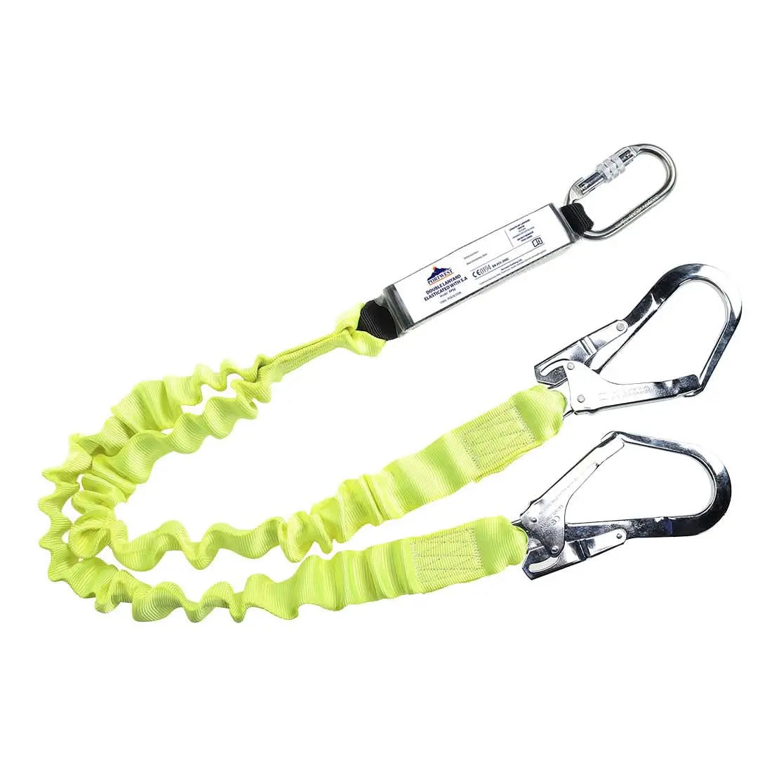 Portwest Double Elasticated 18M Lanyard With Shock Absorber FP52 - Yellow - Customisable PPE