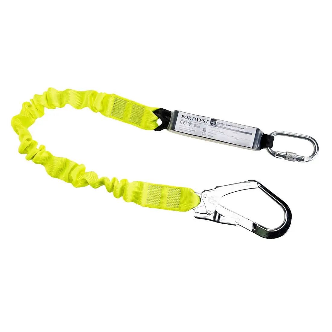 Portwest Single Elasticated 18M Lanyard With Shock Absorber FP53 - Yellow - Customisable PPE