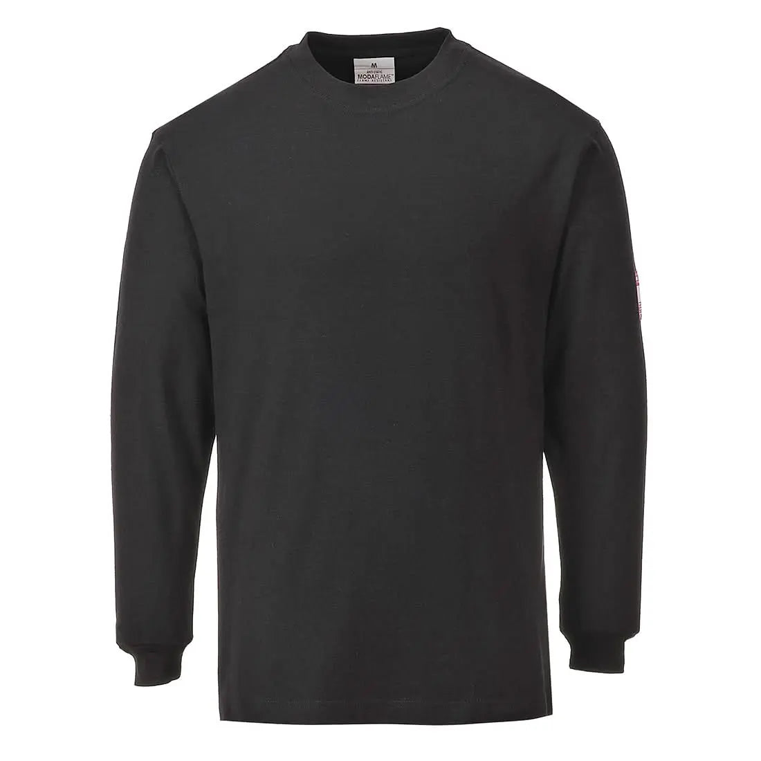 Portwest Flame Resistant Anti-static Long Sleeve T-shirt FR11 - Black - Customisable T-Shirts
