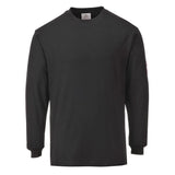 Portwest Flame Resistant Anti-static Long Sleeve T-shirt FR11 - Black - Customisable T-Shirts