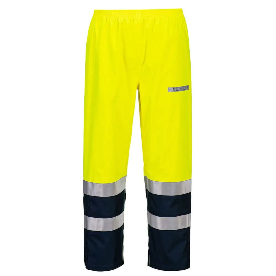 Portwest Bizflame Rain Hi Vis Multi Norm Contrast Fr Trouser FR410 - Yellow Navy - Customisable Hi-Vis Trousers