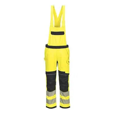 Portwest Pw3 Fr Modaflame Work Hi Vis Bib And Brace FR420 - Yellow Black - Customisable