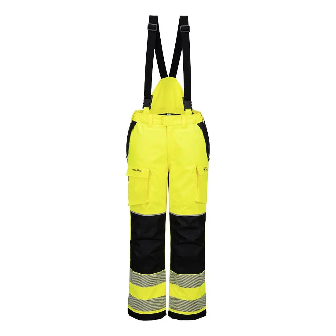 Portwest Pw3 Fr Modaflame Rain Hi Vis Winter Trousers FR426 - Yellow Black - Customisable Hi-Vis Trousers