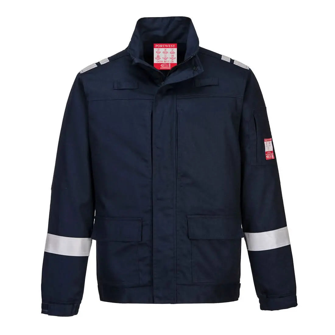 Portwest Bizflame Work Lightweight Stretch Panelled Fr Jacket FR601 - Navy - Customisable Jacket