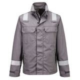 Portwest Bizflame Work Chemical Resistant Fr Jacket FR609 - Grey - Customisable Jacket