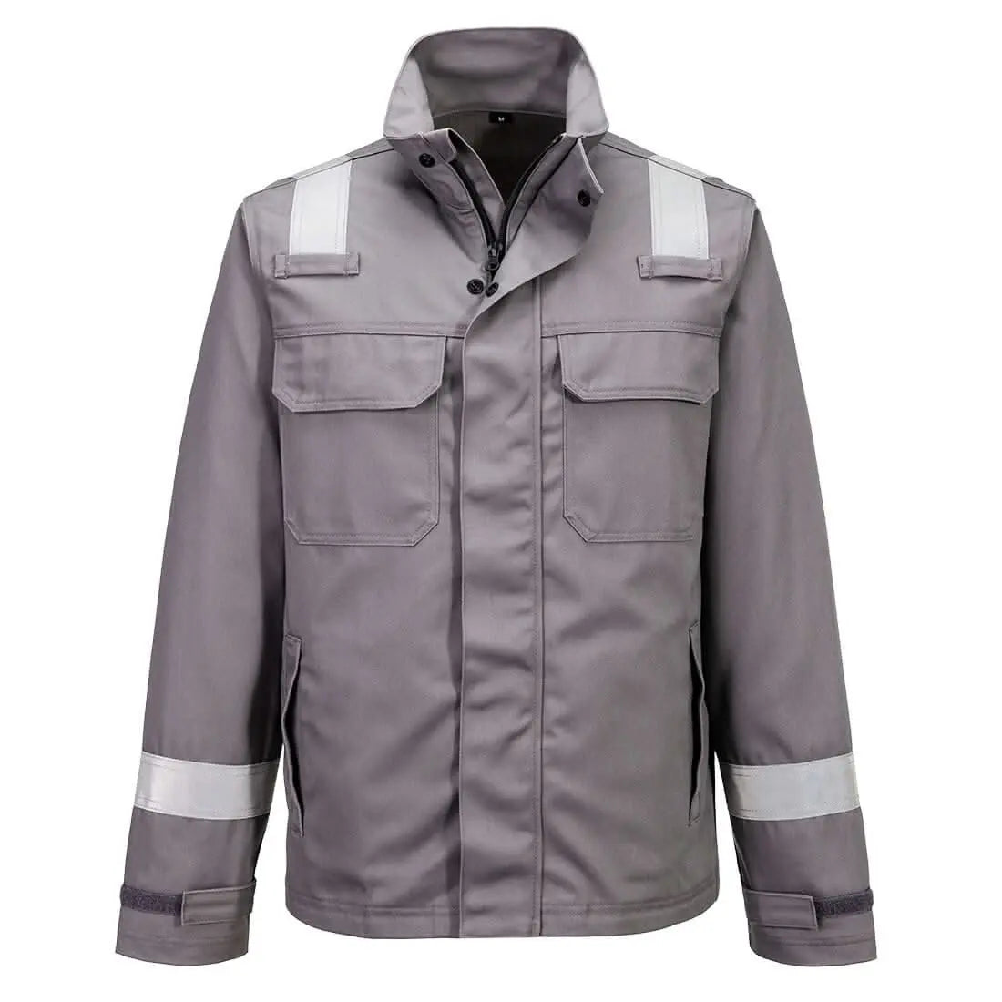 Portwest Bizflame Work Chemical Resistant Fr Jacket FR609 - Grey - Customisable Jacket