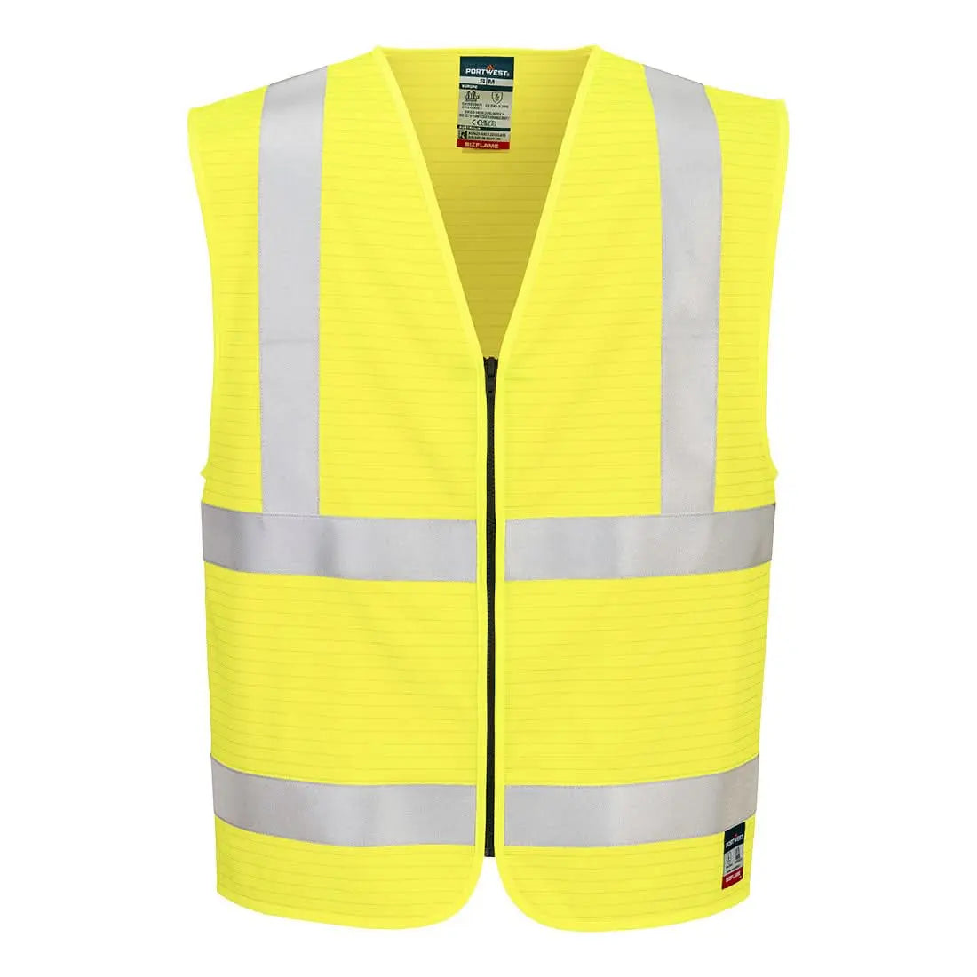 Portwest Bizflame Hi Vis Anti Static Fr Vest fr615 - Yellow - Customisable