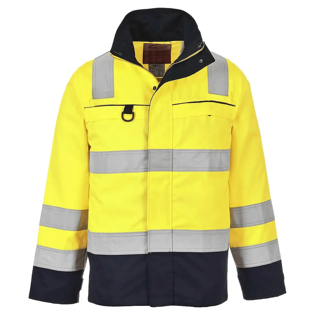 Portwest Bizflame Work Hi Vis Multi Norm Fr Jacket FR61 - Yellow Navy - Customisable Jacket