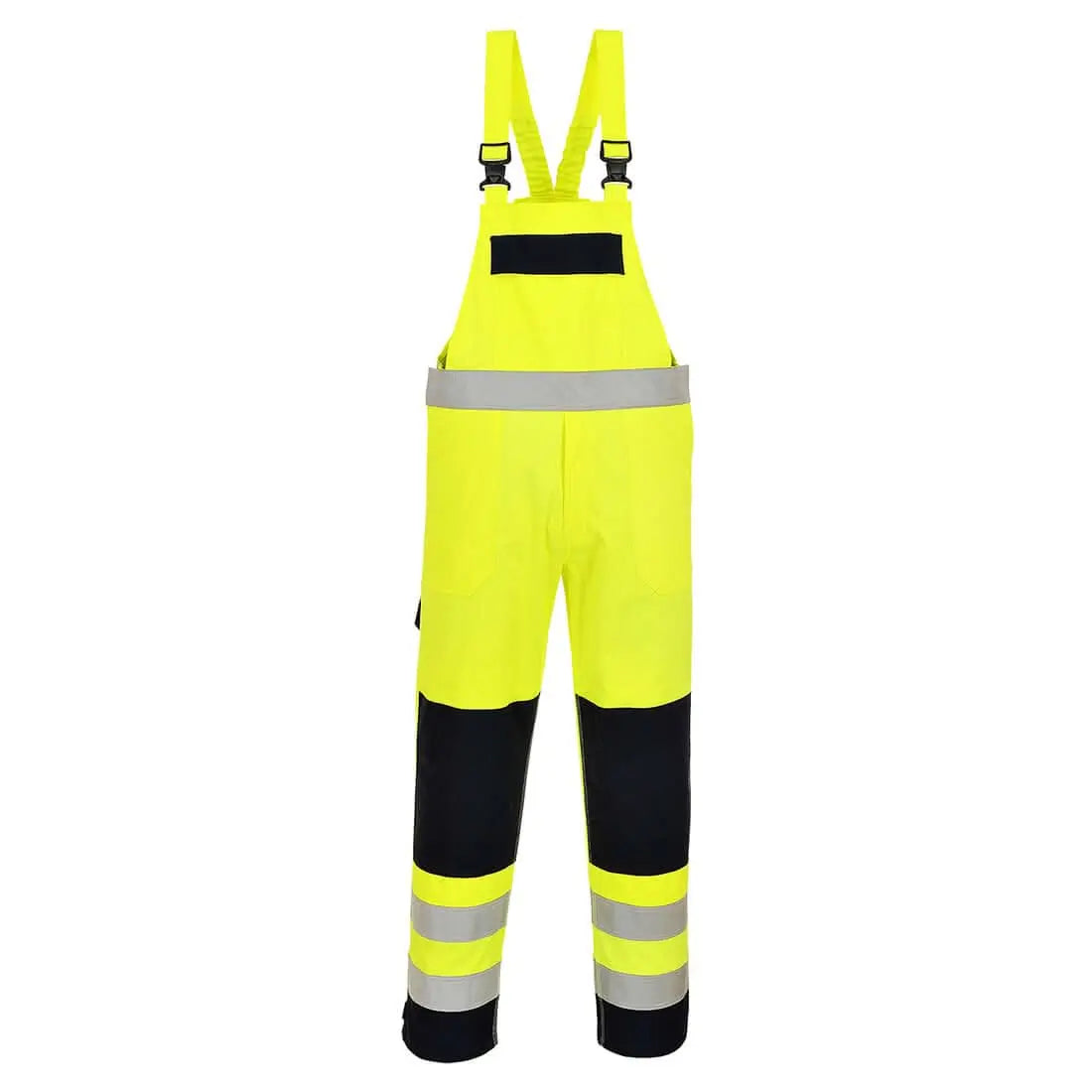 Portwest Bizflame Work Hi Vis Multi Norm Contrast Fr Bib And Brace FR63 - Yellow Navy - Customisable Coveralls