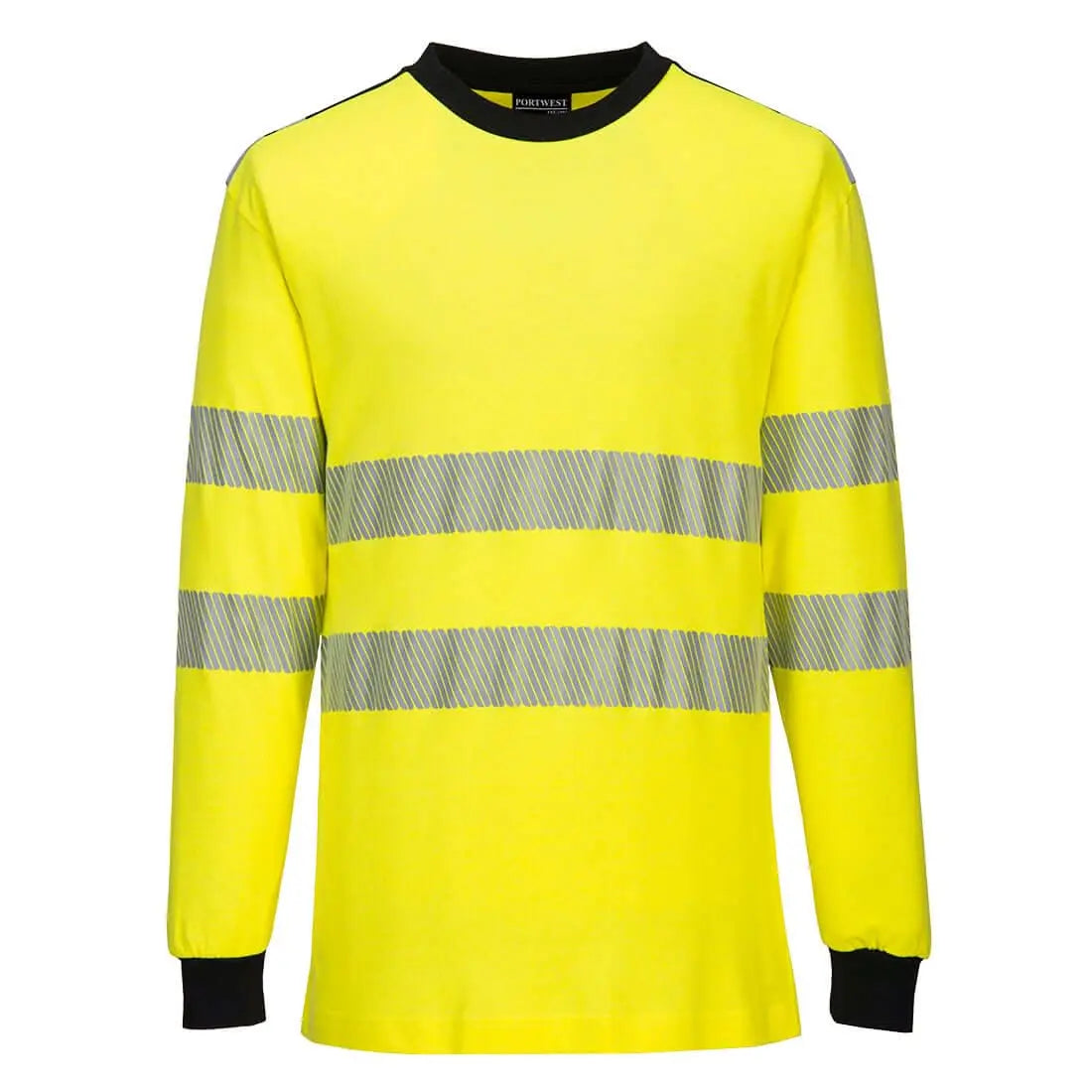 Portwest Pw3 Fr Modaflame Knit Hi Vis T Shirt FR701 - Yellow Black - Customisable Hi-Vis T-Shirts