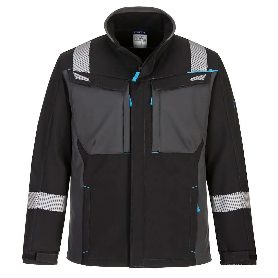 Portwest Wx3 Modaflame Softshell Fr Jacket FR704 - Black - Customisable Softshell Jacket