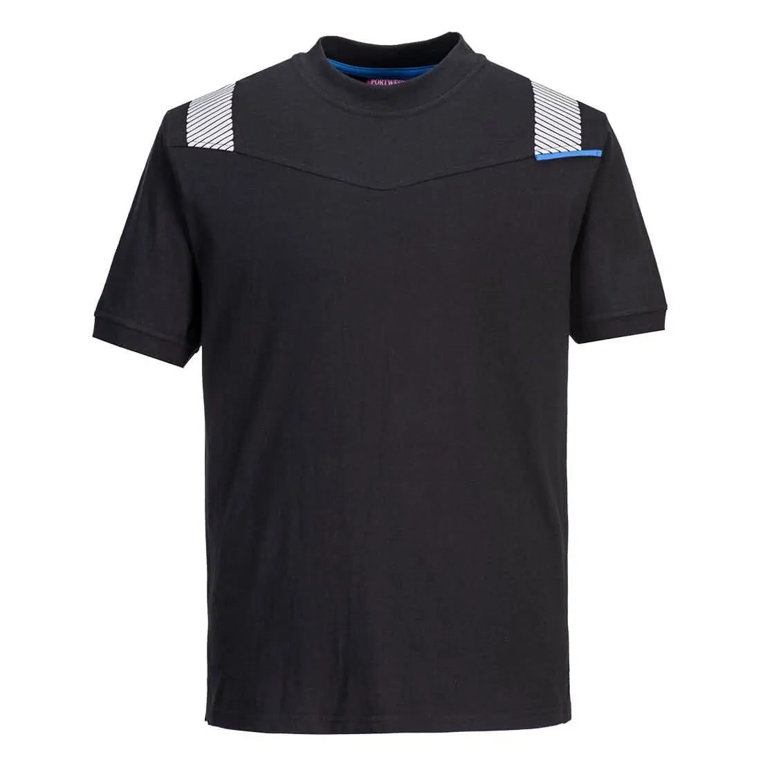 Portwest Wx3 Modaflame Knit Fr Short Sleeve T Shirt FR712 - Black - Customisable T-Shirts