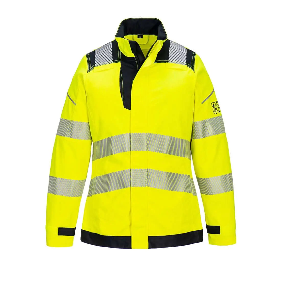 Portwest Pw3 Modaflame Work Hi Vis Multi Norm Fr WomenS Jacket FR715 - Yellow Black - Customisable Jacket