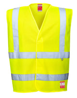 Portwest Bizflame Hi Vis Anti Static Fr Vest FR71 - Yellow - Customisable HV Vest
