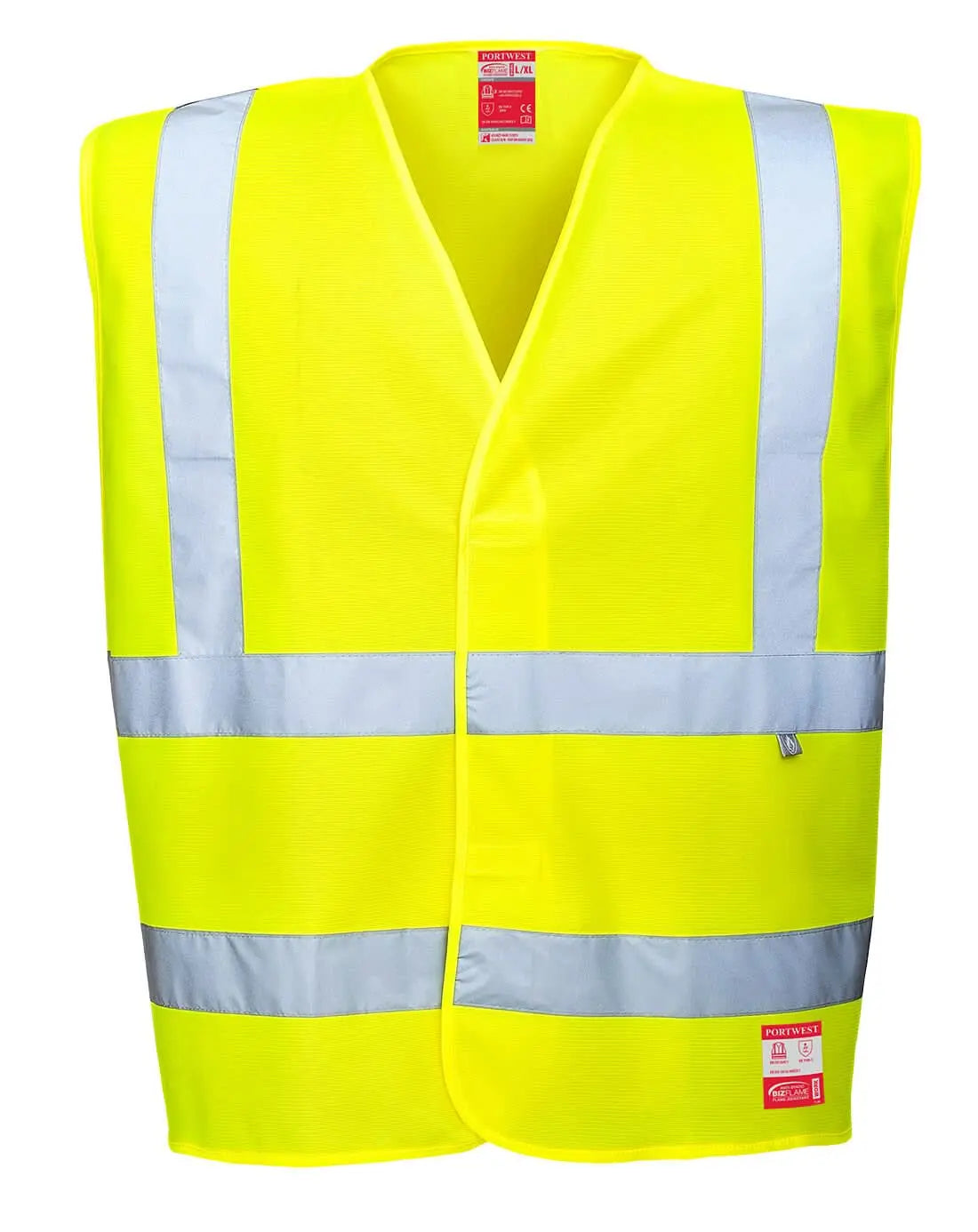 Portwest Bizflame Hi Vis Anti Static Fr Vest FR71 - Yellow - Customisable HV Vest