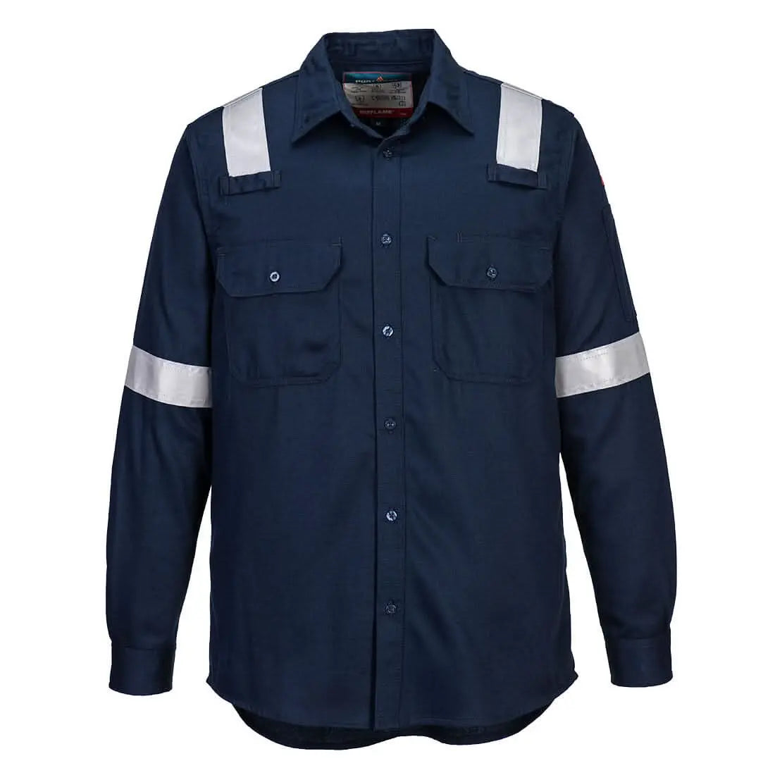 Portwest Bizflame Work Lightweight Fr Shirt FR720 - Navy - Customisable Shirts