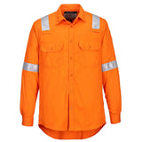 Portwest Bizflame Work Lightweight Fr Shirt FR720 - Orange - Customisable Shirts