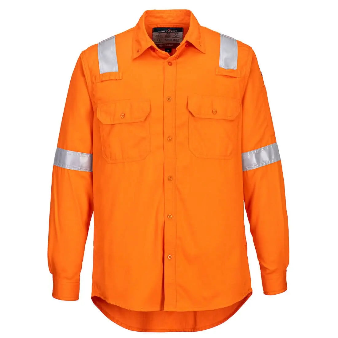 Portwest Bizflame Work Lightweight Fr Shirt FR720 - Orange - Customisable Shirts