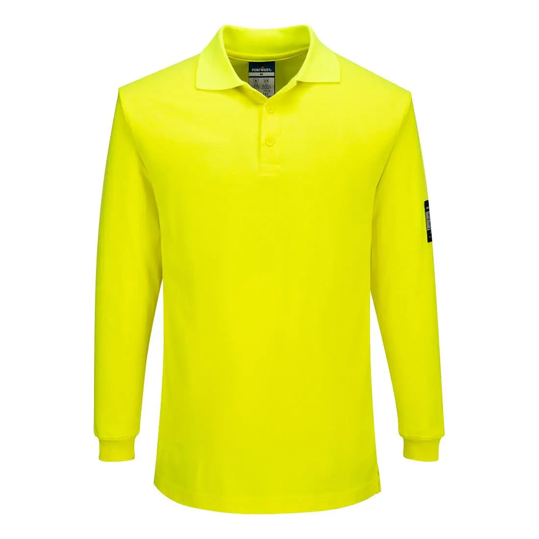 Portwest Modaflame Knit Anti Static Long Sleeve FR Polo Shirt FR805 - Yellow - Customisable Polos