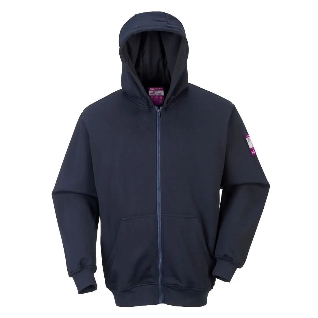 Portwest Modaflame Knit Flame Resistant Zip Hoodie FR81 - Navy - Customisable Sweatshirts