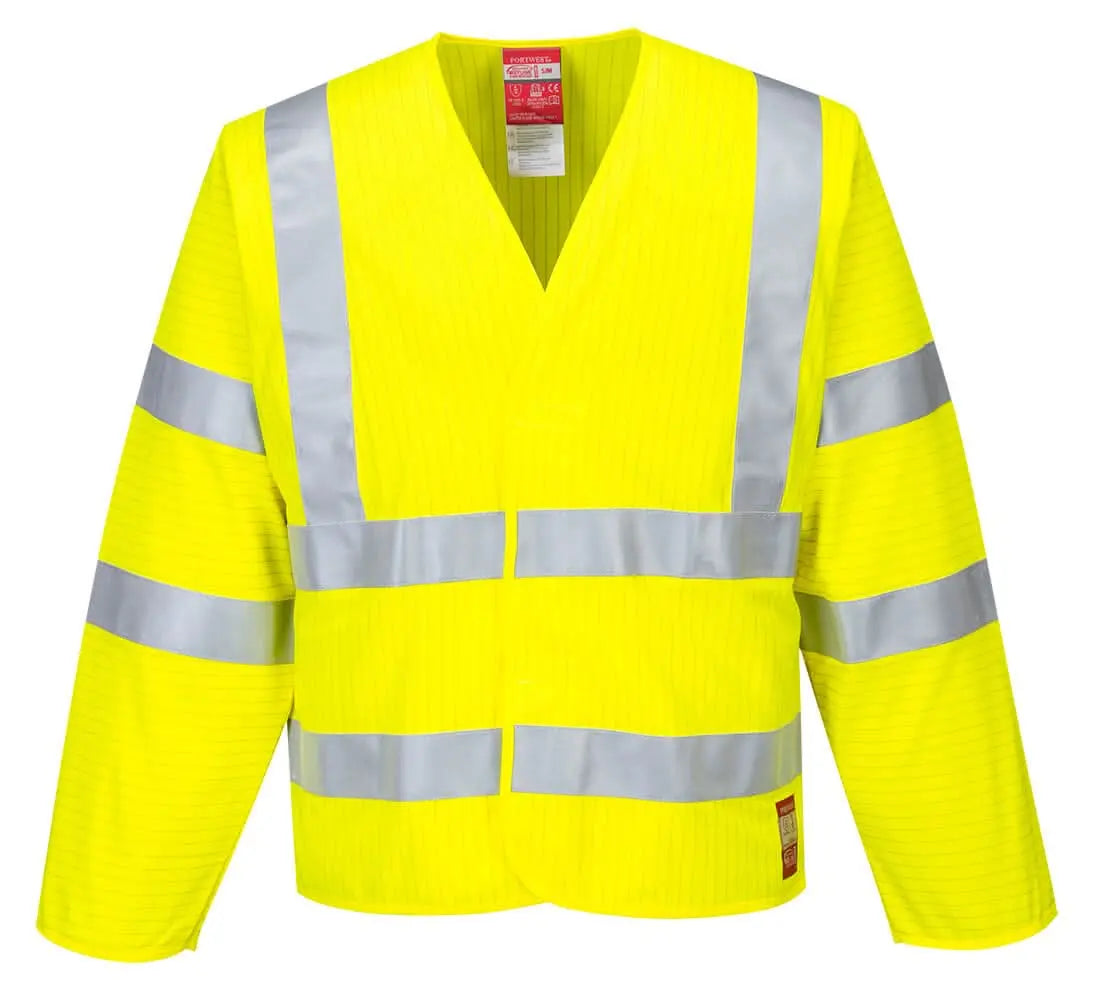Portwest Hi-vis Anti Static Jacket Flame Resistant FR85 - Yellow - Customisable Jacket