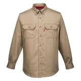 Portwest Bizflame 8812 Fr Work Shirt FR89 - Khaki - Customisable Shirts