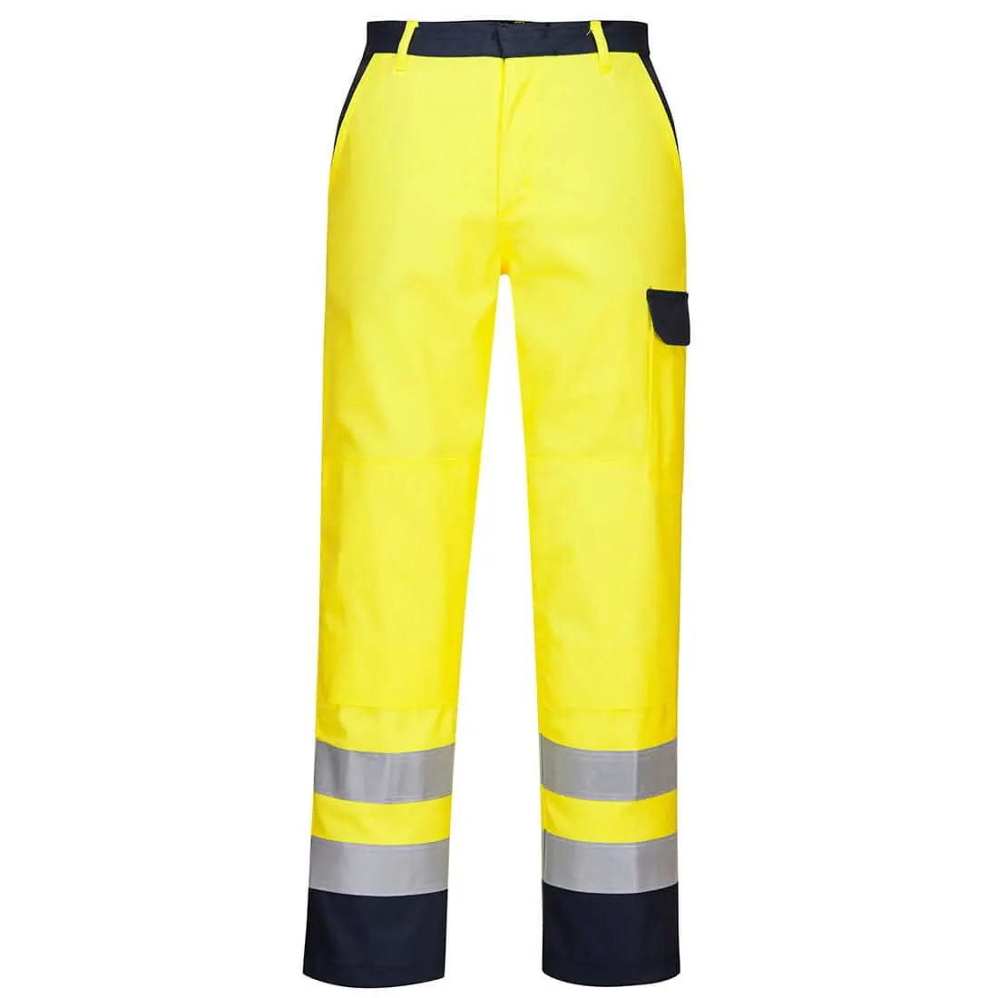 Portwest Bizflame Work Hi Vis Contrast Fr Trousers FR92 - Yellow - Customisable Hi-Vis Trousers