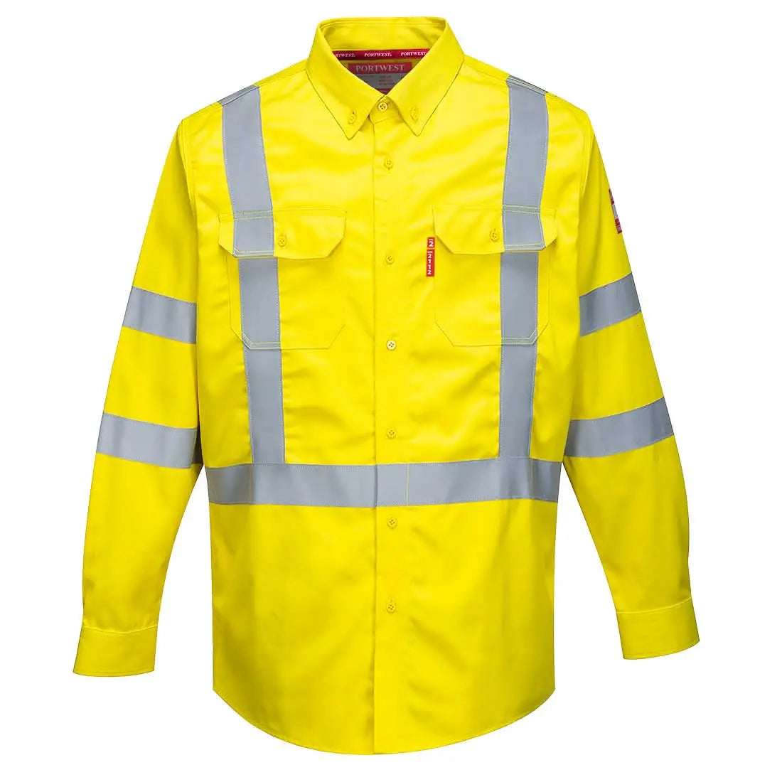 Portwest Bizflame 8812 Hi Vis Lightweight Fr Shirt FR95 - Yellow - Customisable Shirts