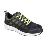 Portwest Steel Textile Trainer S1P Fo Sr FT15 - Black Green - Customisable Trainers