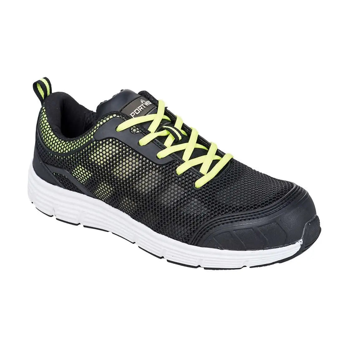 Portwest Steel Textile Trainer S1P Fo Sr FT15 - Black Green - Customisable Trainers