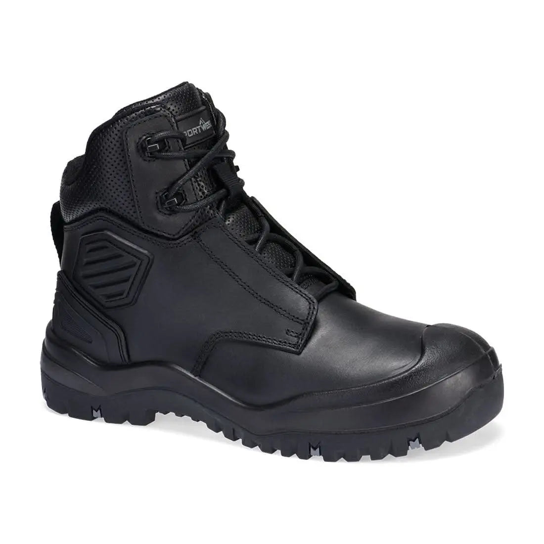 Portwest Steel Leather Ankle Boot S3 SC HRO HI CI LG FT30 - Black - Customisable Boots
