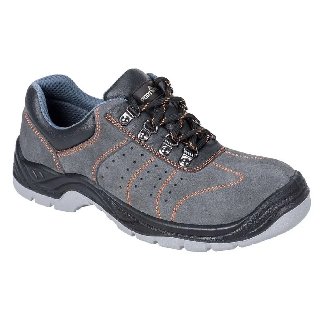 Portwest Steelite Perforated Shoe S1P FW02 - Grey - Customisable Shoes
