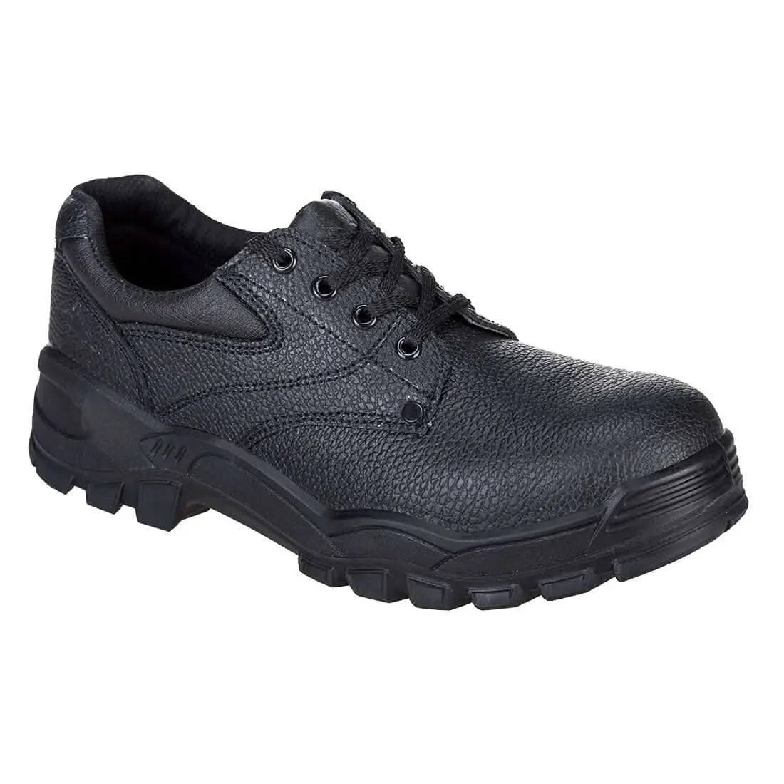 Portwest Steel Split Leather Low Shoe S1P Sr FW14 - Black - Customisable Shoes