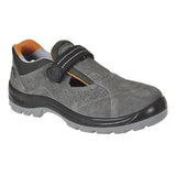 Portwest Steel Cow Suede Leather Sandal S1 Sr Fo FW42 - Grey - Customisable Sandal & Slip-Ons
