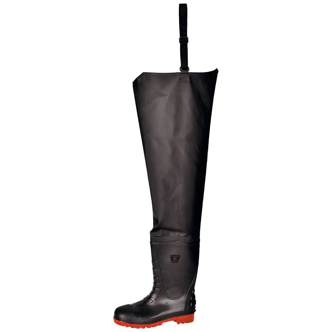 Portwest Steel Pvc Waist Wader S5 Fo FW71 - Black - Customisable Foot Protection