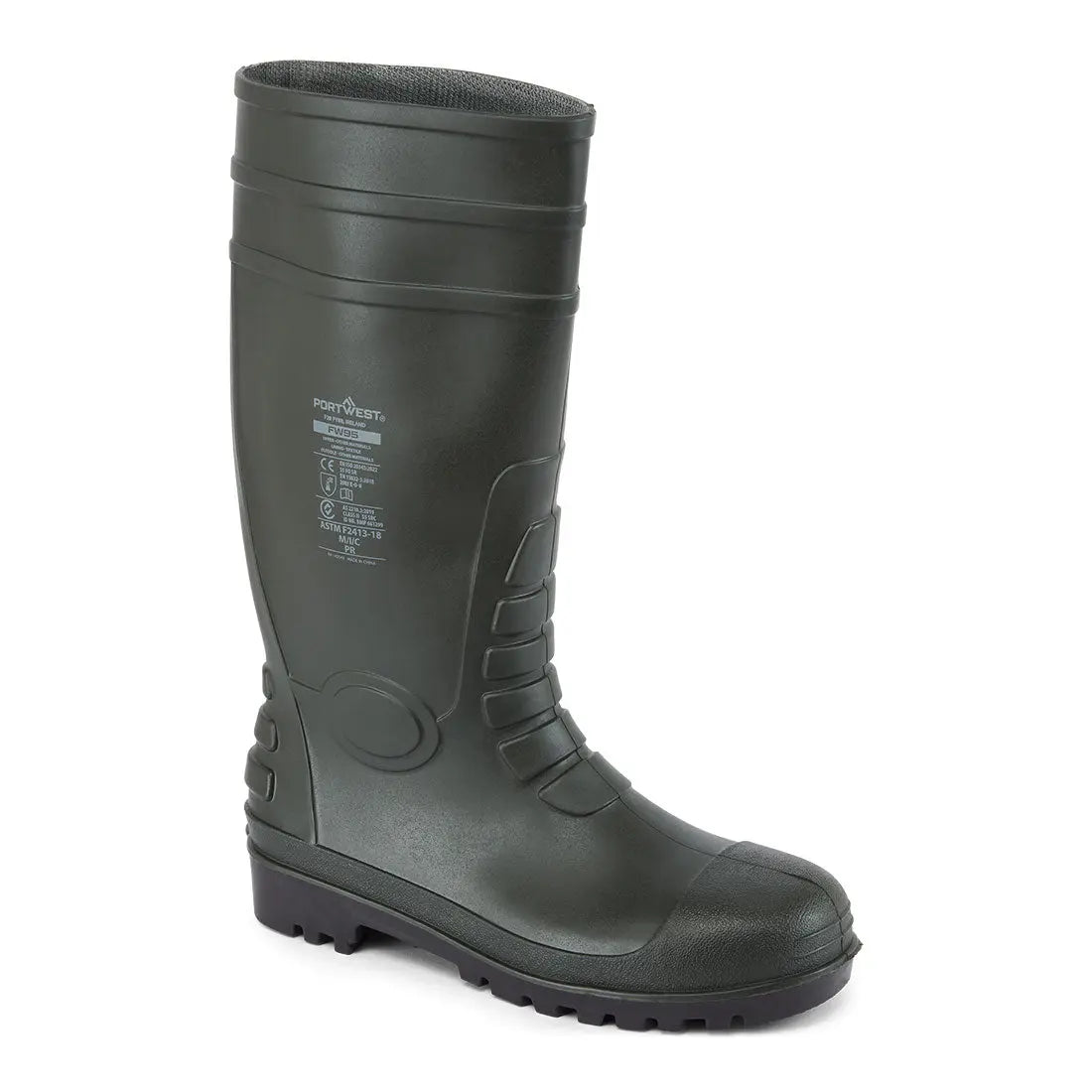 Portwest Steel PVC Wellington S5 FO CI FW95 - Green - Customisable Wellingtons