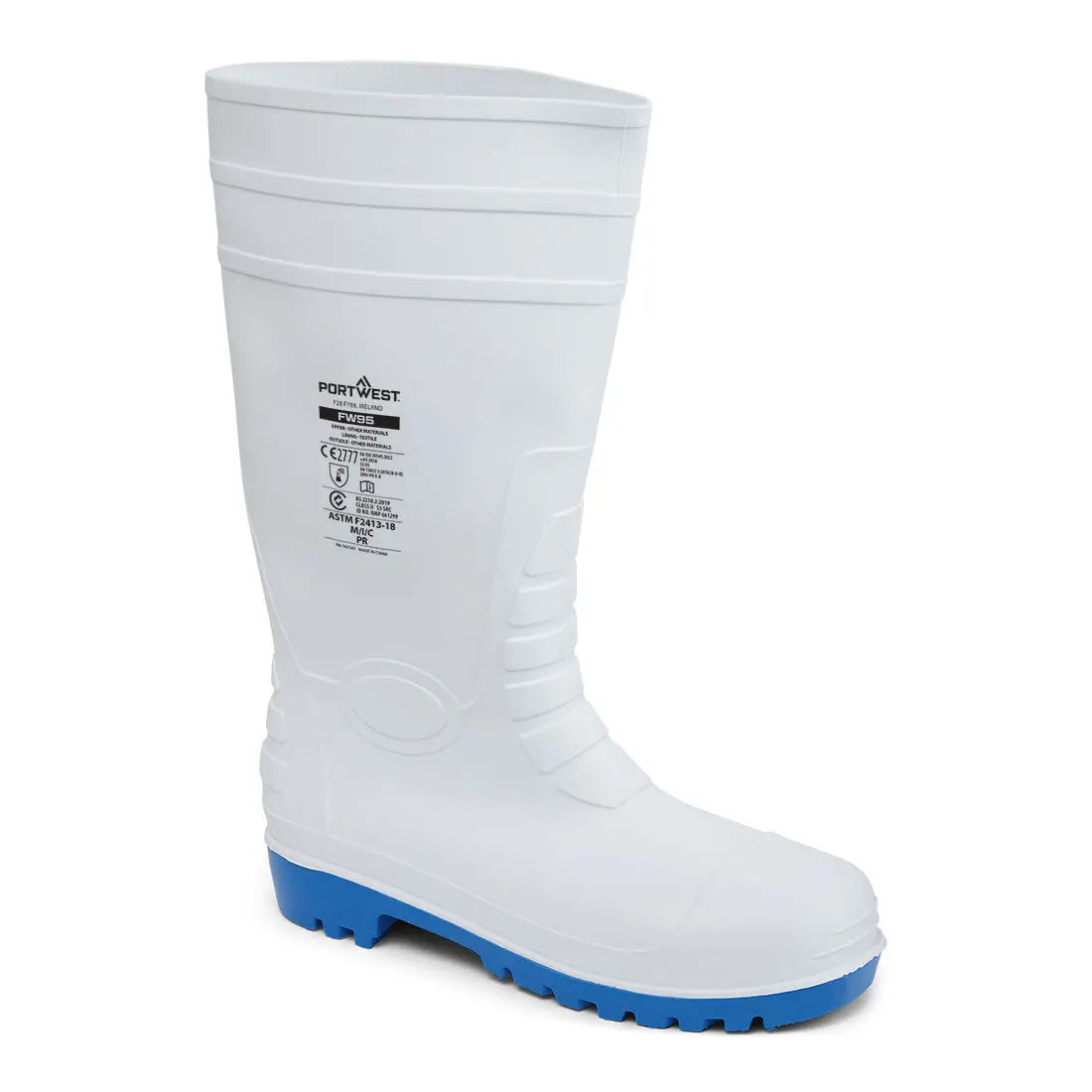 Portwest Steel PVC Wellington S5 FO CI FW95 - White - Customisable Wellingtons