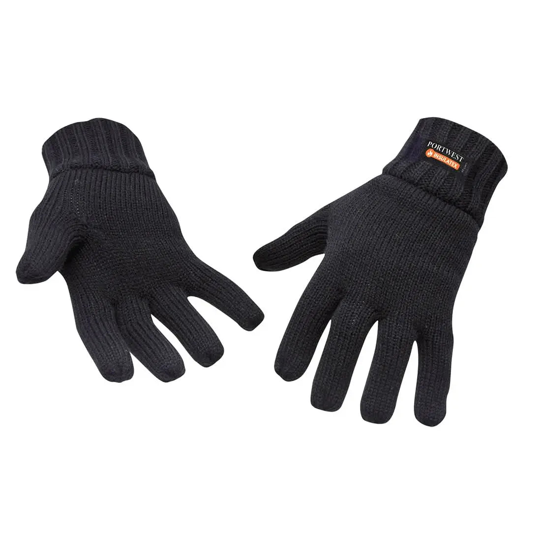 Portwest Insulated Knit Glove GL13 - Black - Customisable Gloves