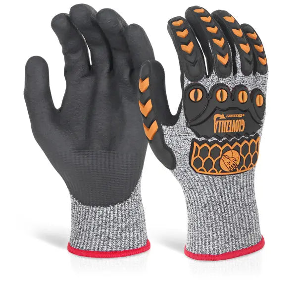 Glovezilla Beeswift Glovezilla Nitrile Palm Coated Gloves Gz04 - Grey - Customisable Nitrile