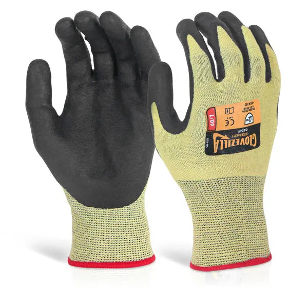 Glovezilla Beeswift Glovezilla Nitrile Palm Coated Gloves Gz06 - Yellow - Customisable Nitrile