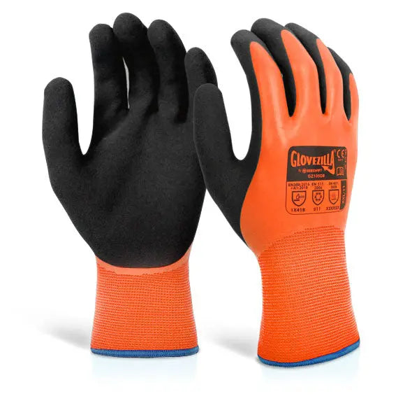 Glovezilla Beeswift Glovezilla Latex Thermal Latex Gloves Gz105 - Orange - Customisable Latex