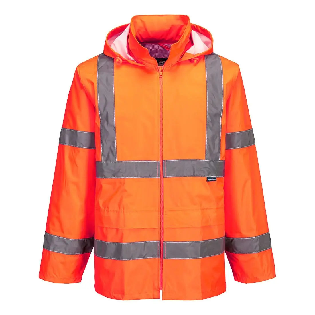 Portwest Hi-vis Waterproof Rain Jacket H440 - Orange - Customisable Jacket
